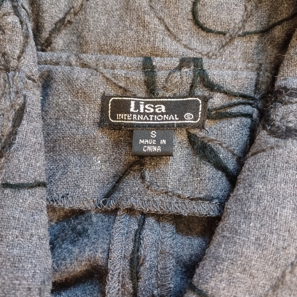 Vintage Lisa Abstract Pattern Gray and Black Blazer - Picture 4 of 10